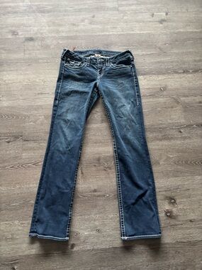 True Religion Dark Blue Straight-Leg Women's Jeans